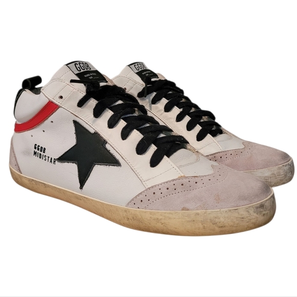 Golden Goose Other - Golden Goose Mid Star Ice Nabuk Black Star Leather Suede Grunge Sneakers Mens 11